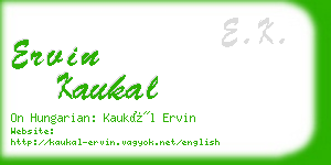 ervin kaukal business card